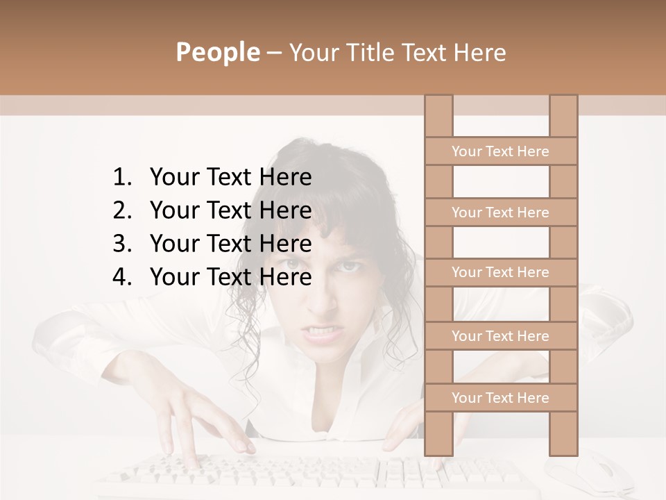 Computer Key Copy Space Young Man PowerPoint Template