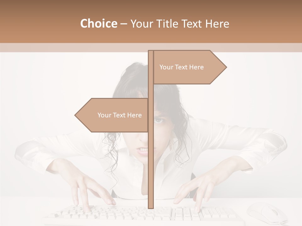 Computer Key Copy Space Young Man PowerPoint Template