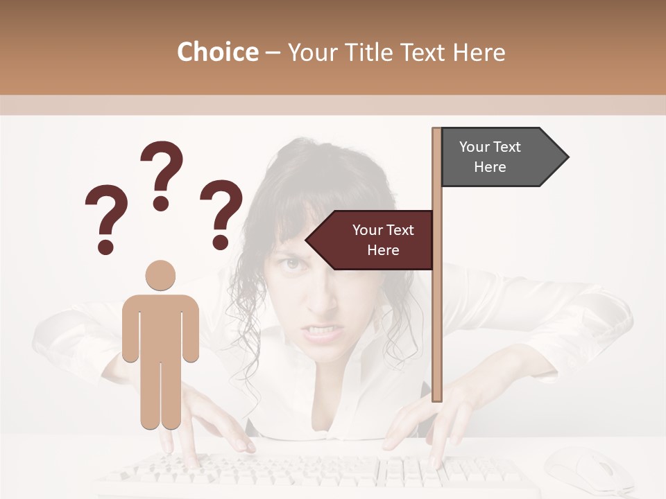 Computer Key Copy Space Young Man PowerPoint Template