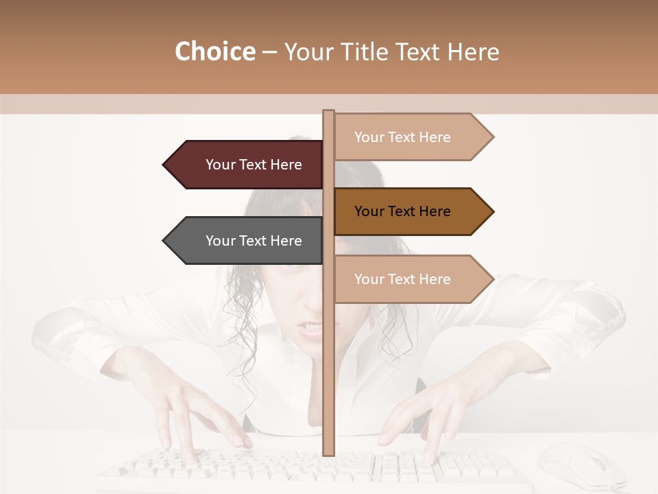 Computer Key Copy Space Young Man PowerPoint Template