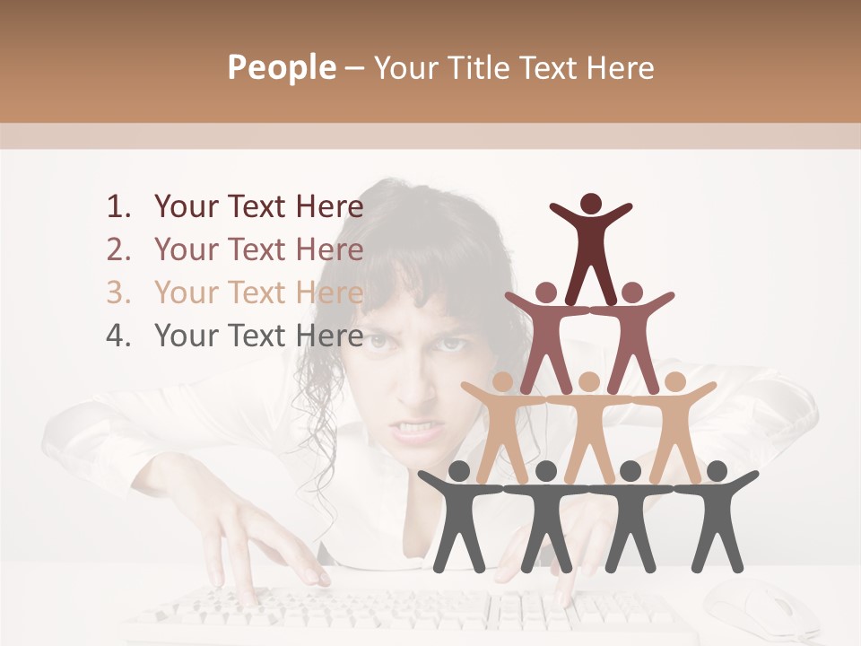 Computer Key Copy Space Young Man PowerPoint Template