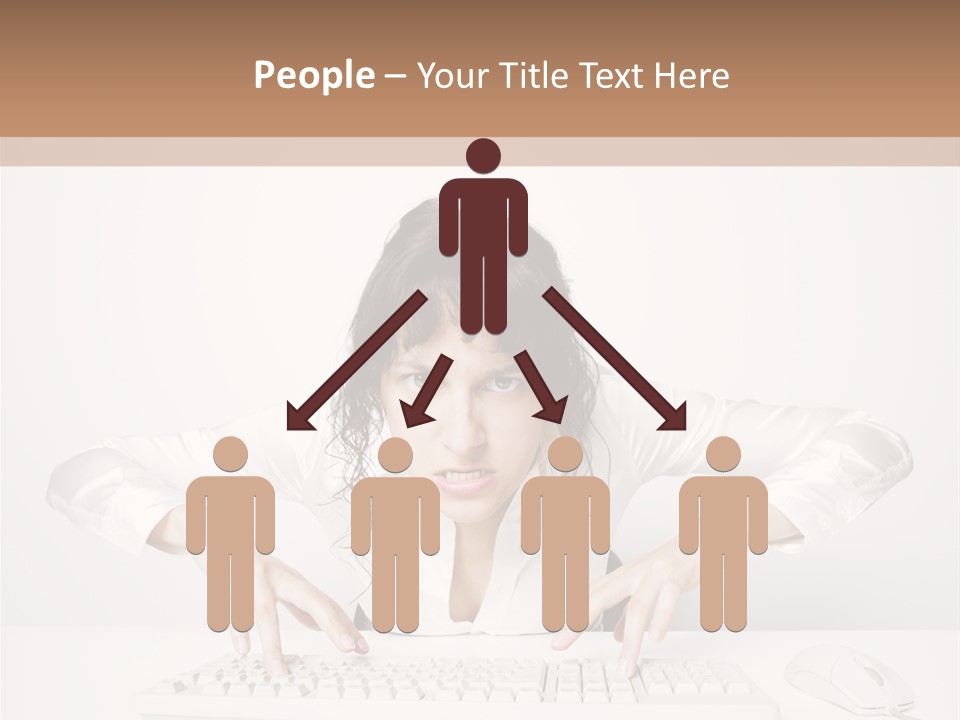 Computer Key Copy Space Young Man PowerPoint Template