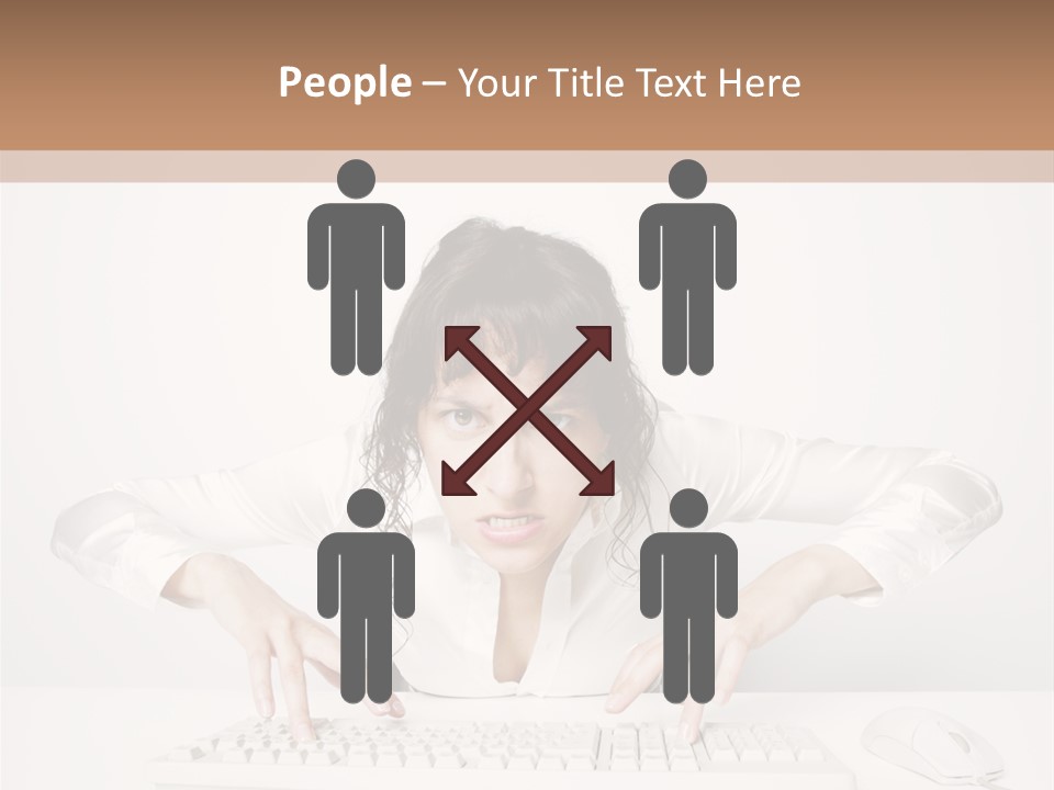 Computer Key Copy Space Young Man PowerPoint Template