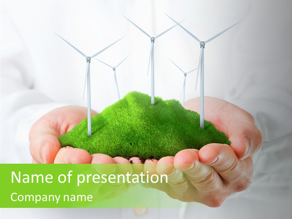 White Grass Close Up PowerPoint Template