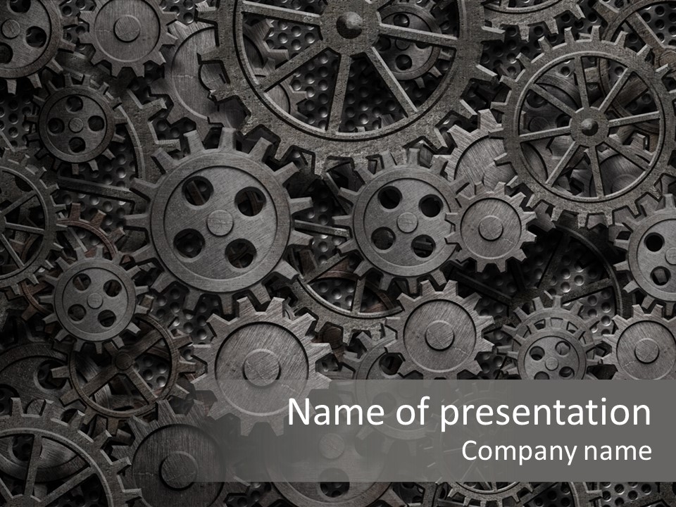 Vintage Mechanism Grunge PowerPoint Template