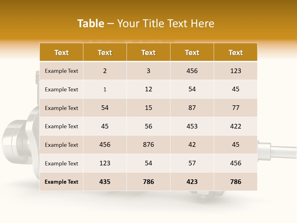 Motor Crankshaft Spare PowerPoint Template