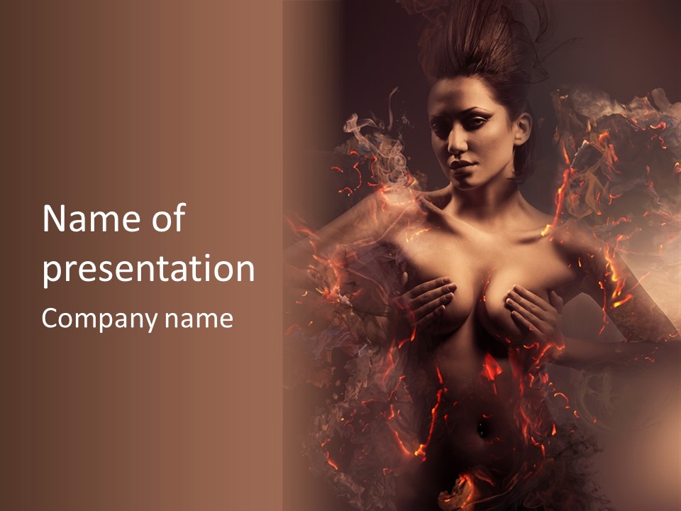 Skin Woman Vertical PowerPoint Template