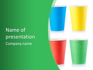 Yellow Disposable Mug PowerPoint Template