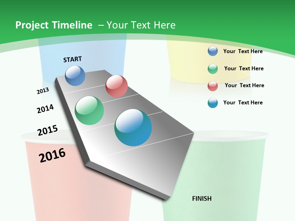 Yellow Disposable Mug PowerPoint Template