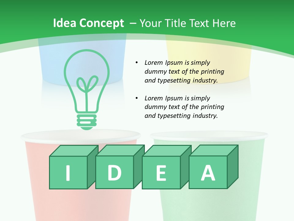 Yellow Disposable Mug PowerPoint Template