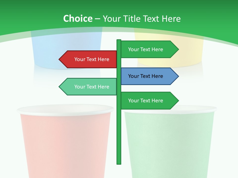 Yellow Disposable Mug PowerPoint Template