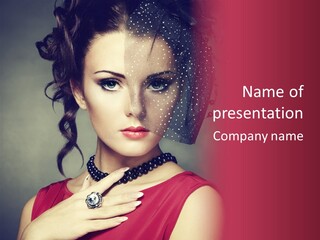 Caucasian Girl Jewellery PowerPoint Template