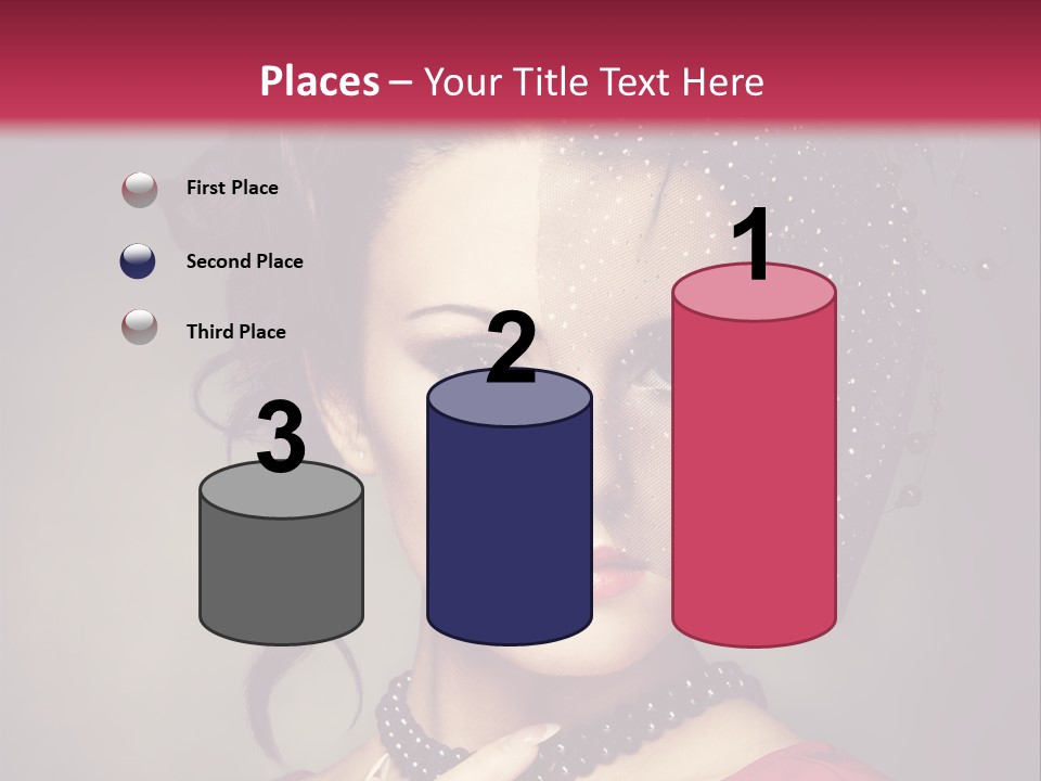 Caucasian Girl Jewellery PowerPoint Template