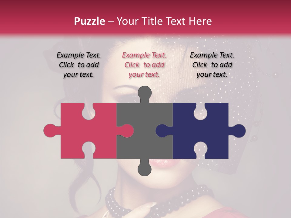 Caucasian Girl Jewellery PowerPoint Template