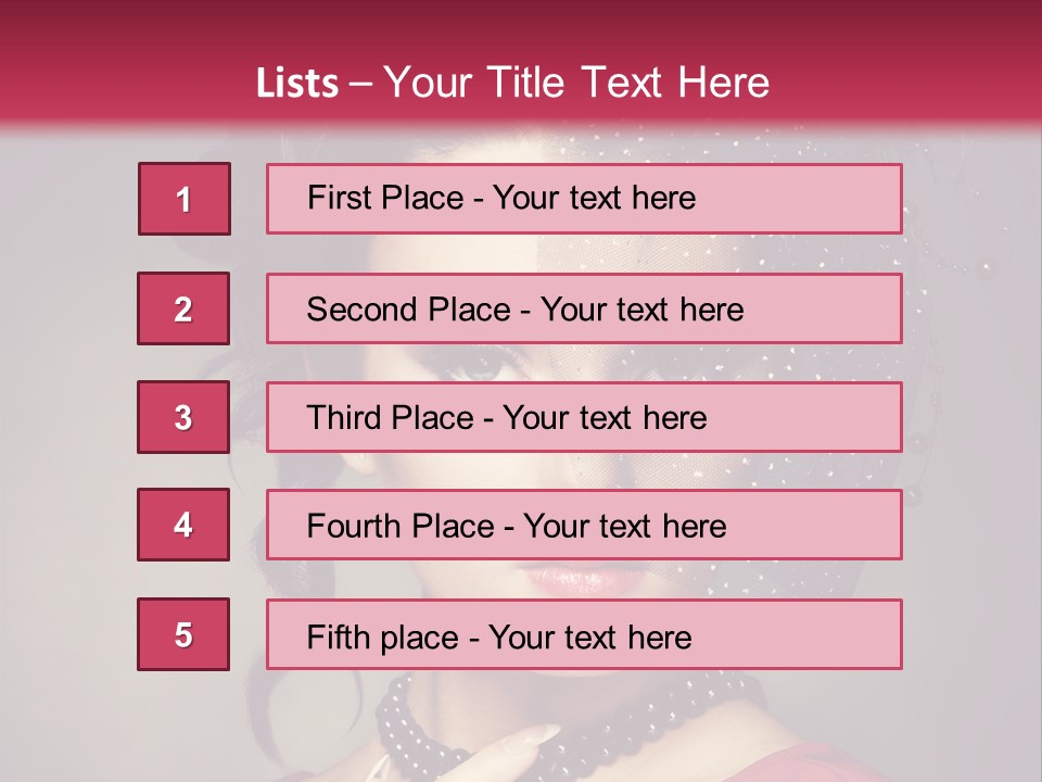 Caucasian Girl Jewellery PowerPoint Template