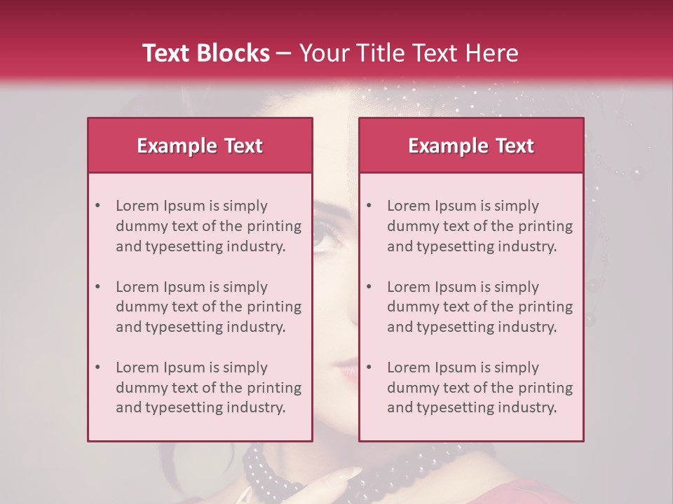 Caucasian Girl Jewellery PowerPoint Template