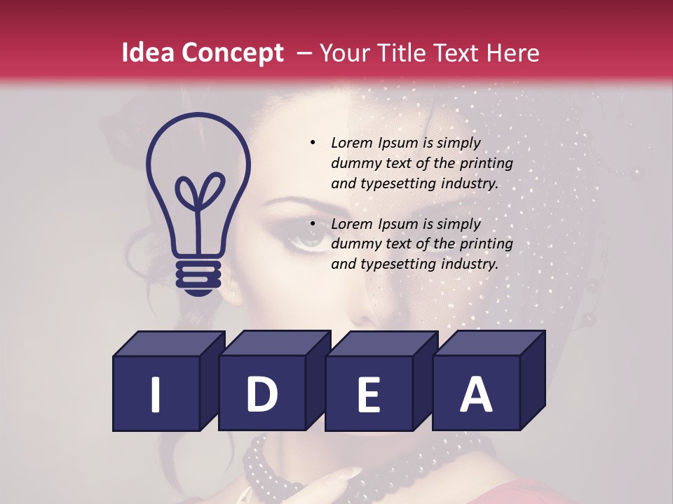 Caucasian Girl Jewellery PowerPoint Template