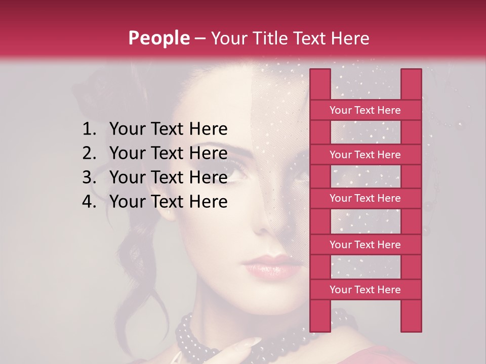 Caucasian Girl Jewellery PowerPoint Template