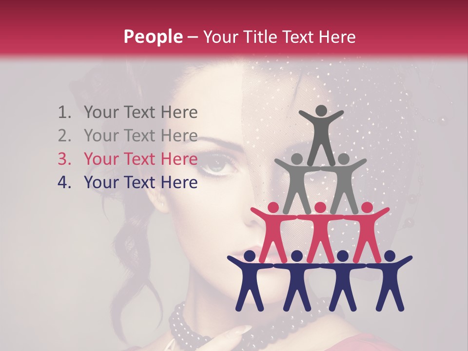 Caucasian Girl Jewellery PowerPoint Template