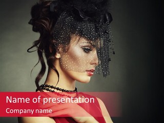 Voile Hair Wall PowerPoint Template