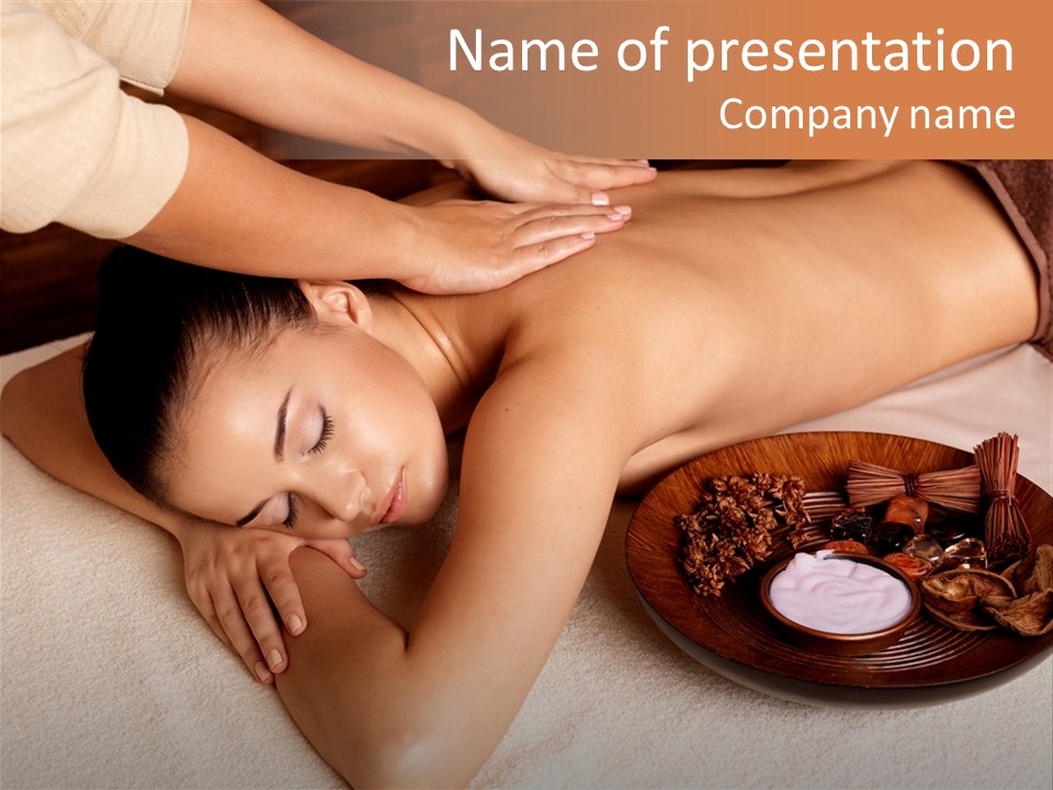 Lying Down Spa Hand PowerPoint Template