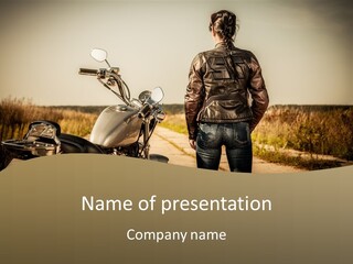 Transportation Y Woman PowerPoint Template