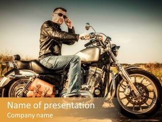 Man Driving Transport PowerPoint Template