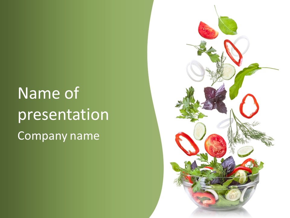 Down Salad Vegetable PowerPoint Template