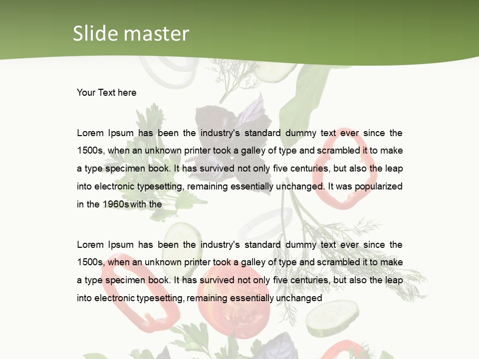 Down Salad Vegetable PowerPoint Template