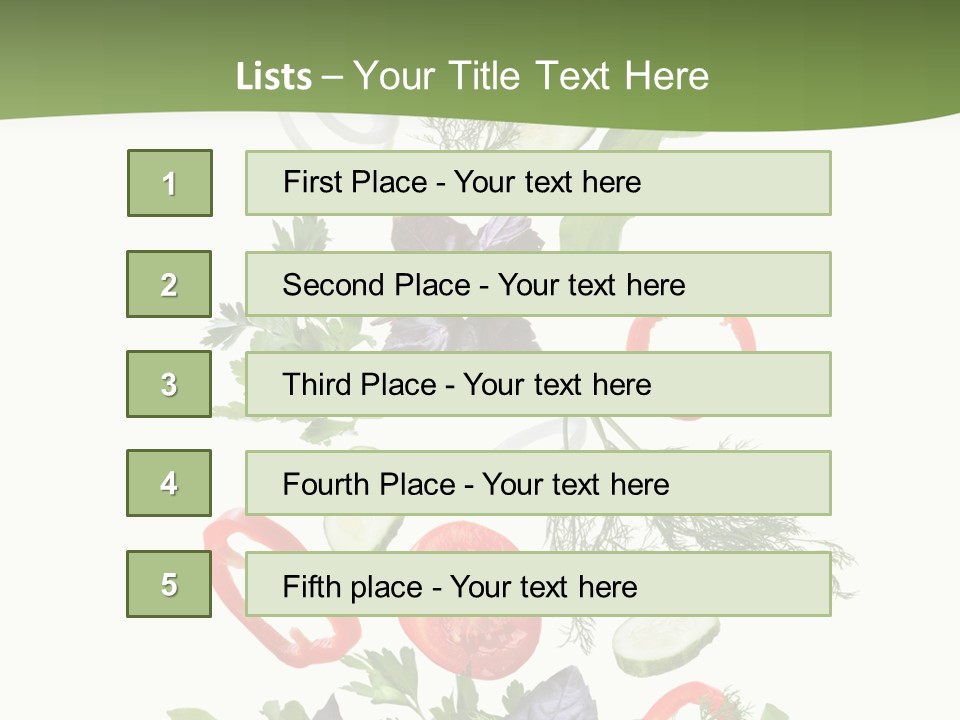 Down Salad Vegetable PowerPoint Template