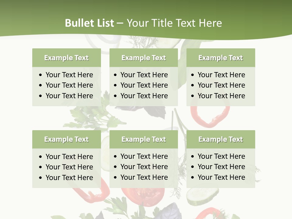 Down Salad Vegetable PowerPoint Template