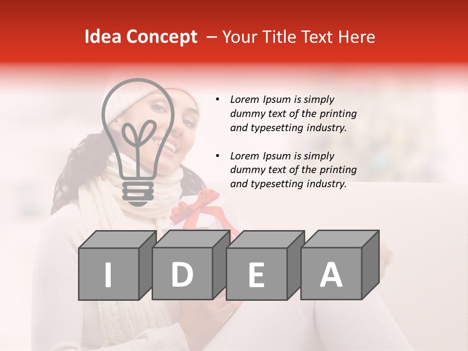 Gift Smile Caucasian PowerPoint Template