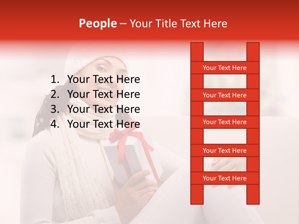 Gift Smile Caucasian PowerPoint Template