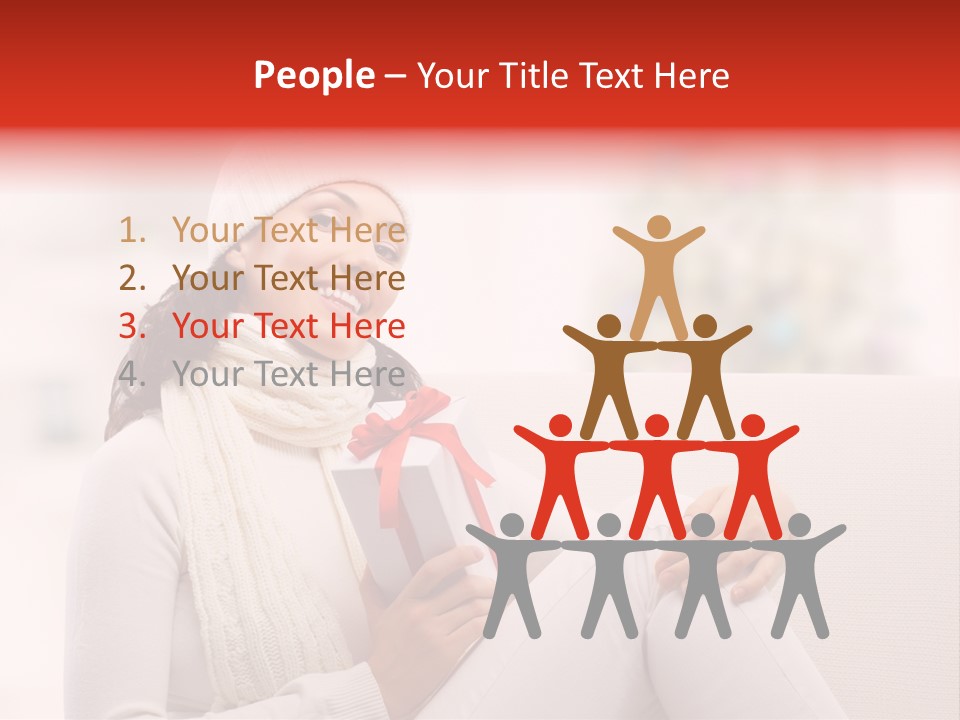 Gift Smile Caucasian PowerPoint Template