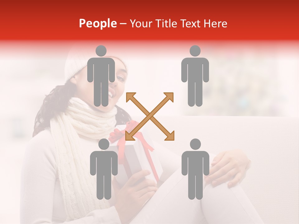 Gift Smile Caucasian PowerPoint Template