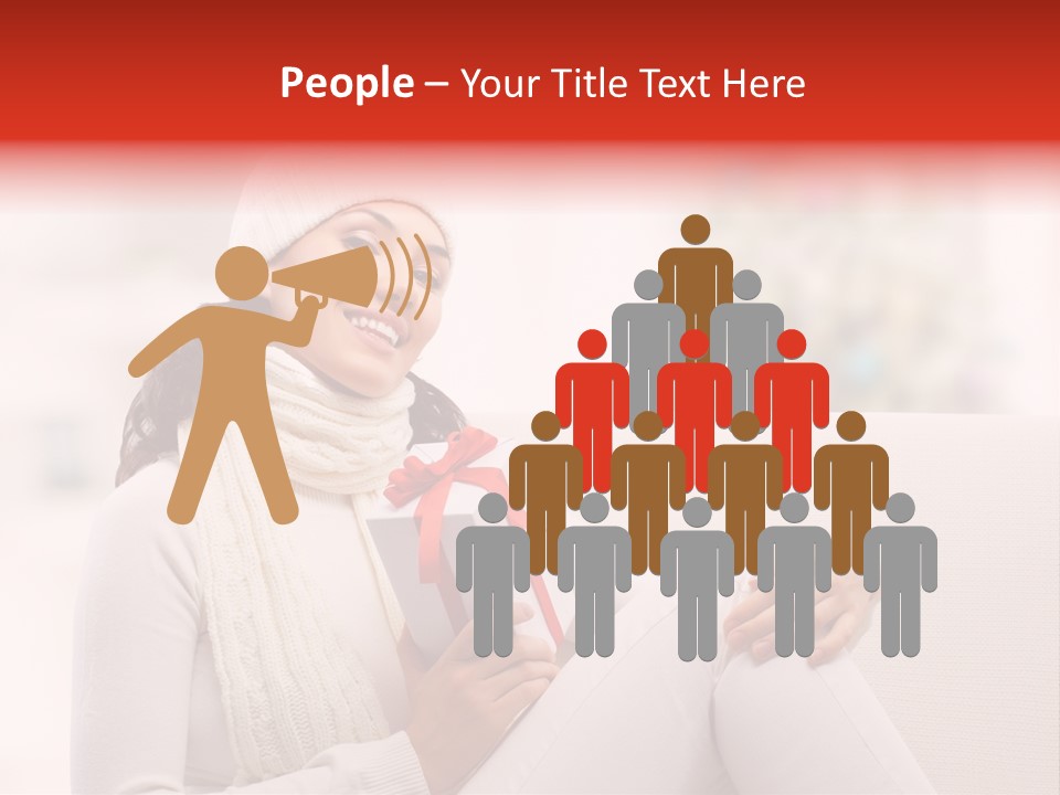 Gift Smile Caucasian PowerPoint Template