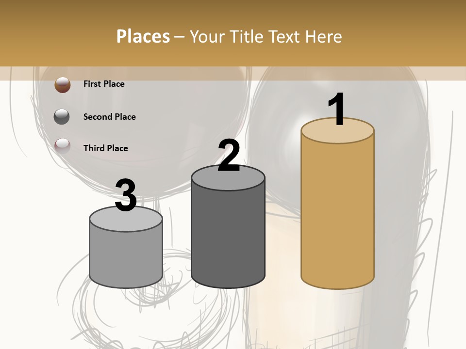 Wineglass Illustration Line Art PowerPoint Template