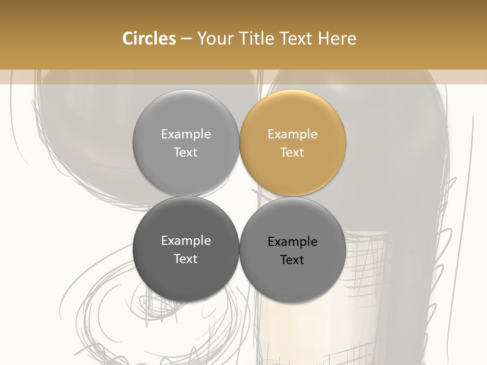 Wineglass Illustration Line Art PowerPoint Template