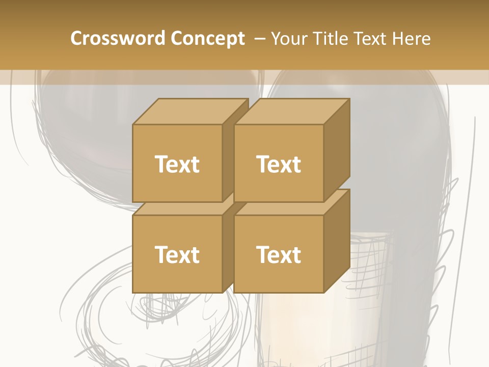 Wineglass Illustration Line Art PowerPoint Template