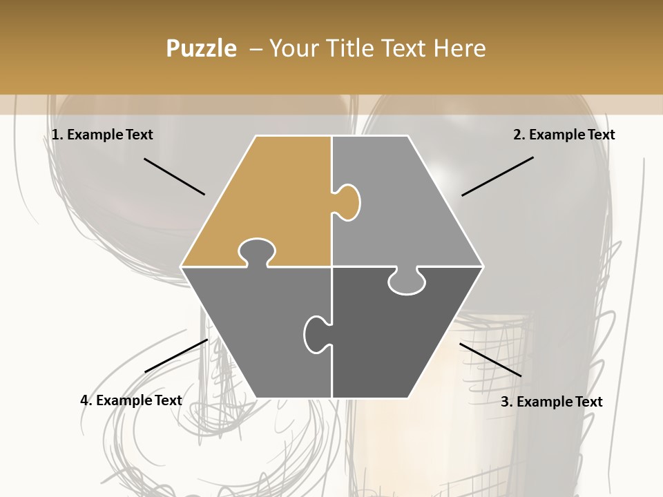 Wineglass Illustration Line Art PowerPoint Template