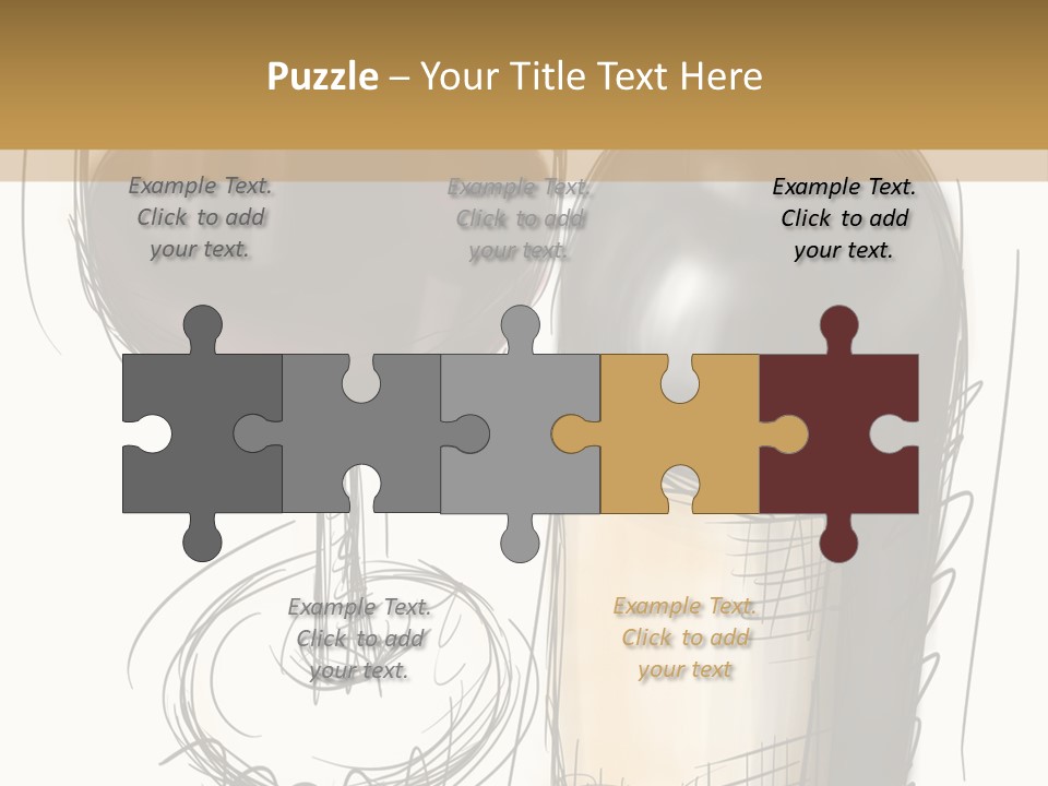 Wineglass Illustration Line Art PowerPoint Template