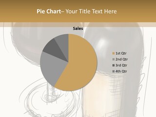 Wineglass Illustration Line Art PowerPoint Template