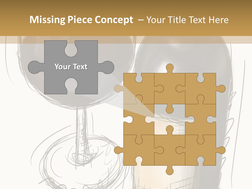 Wineglass Illustration Line Art PowerPoint Template