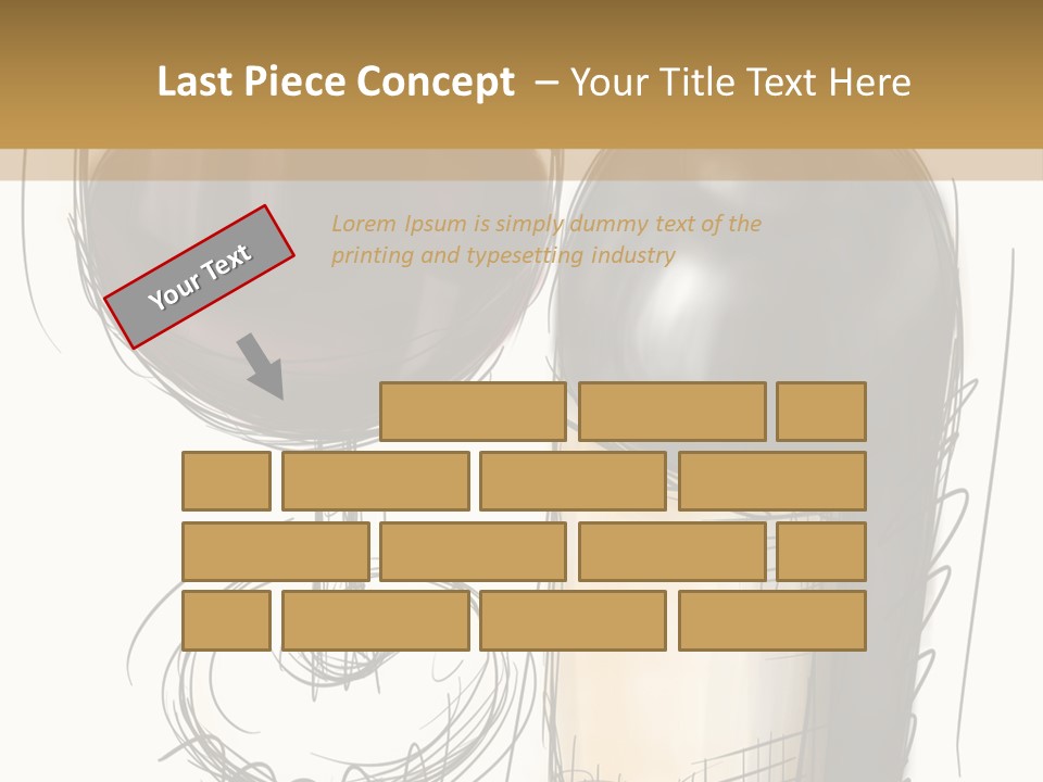 Wineglass Illustration Line Art PowerPoint Template