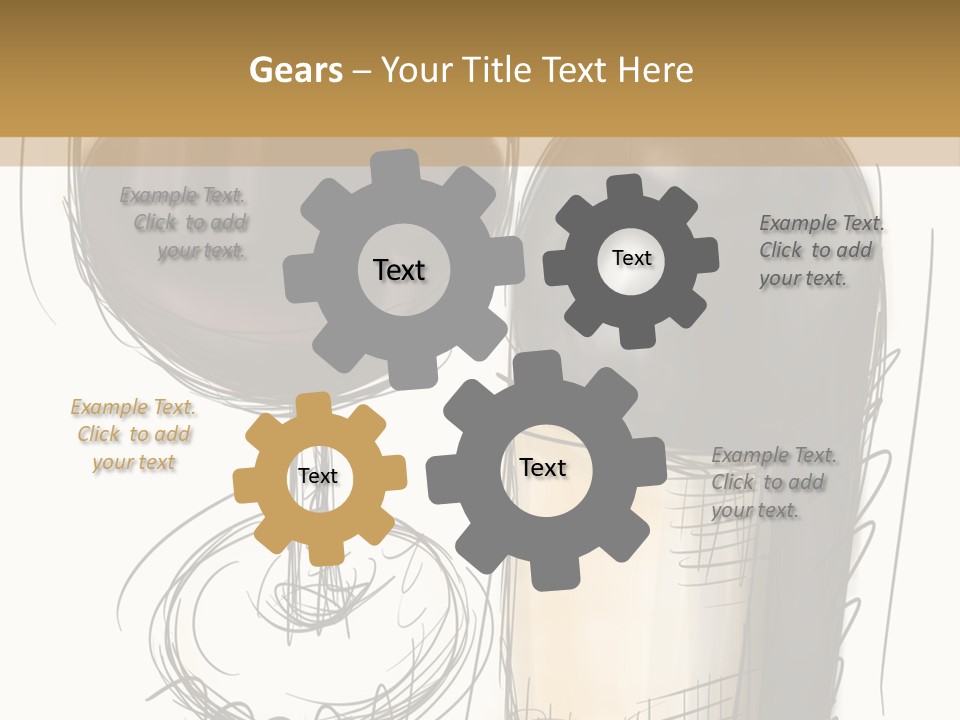 Wineglass Illustration Line Art PowerPoint Template