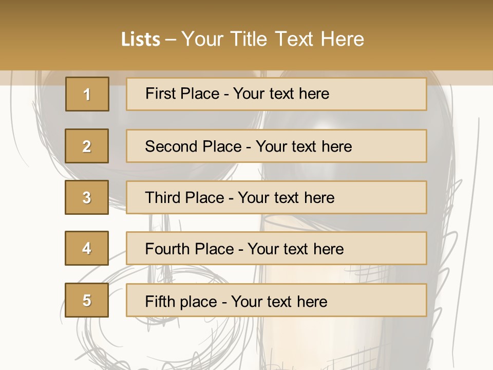 Wineglass Illustration Line Art PowerPoint Template