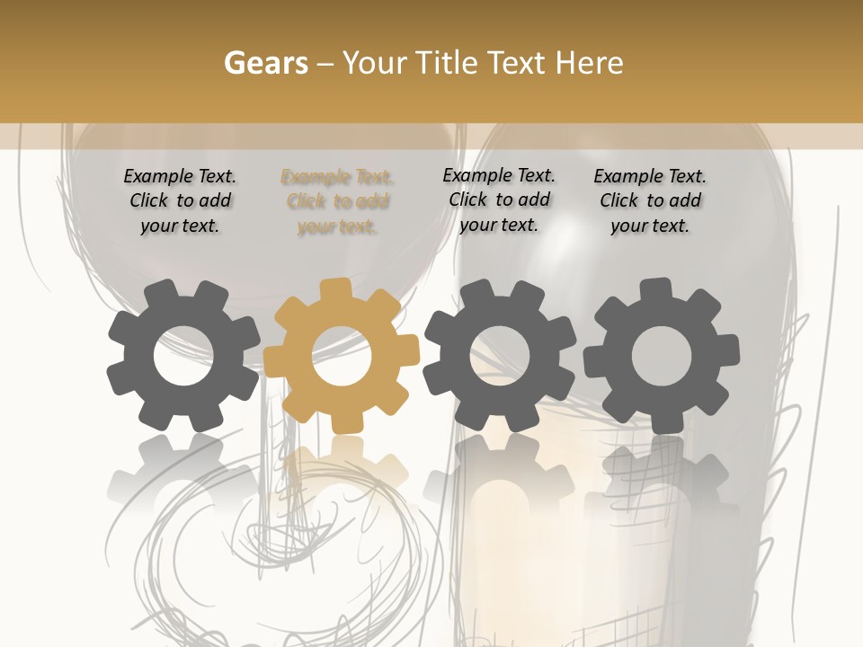 Wineglass Illustration Line Art PowerPoint Template