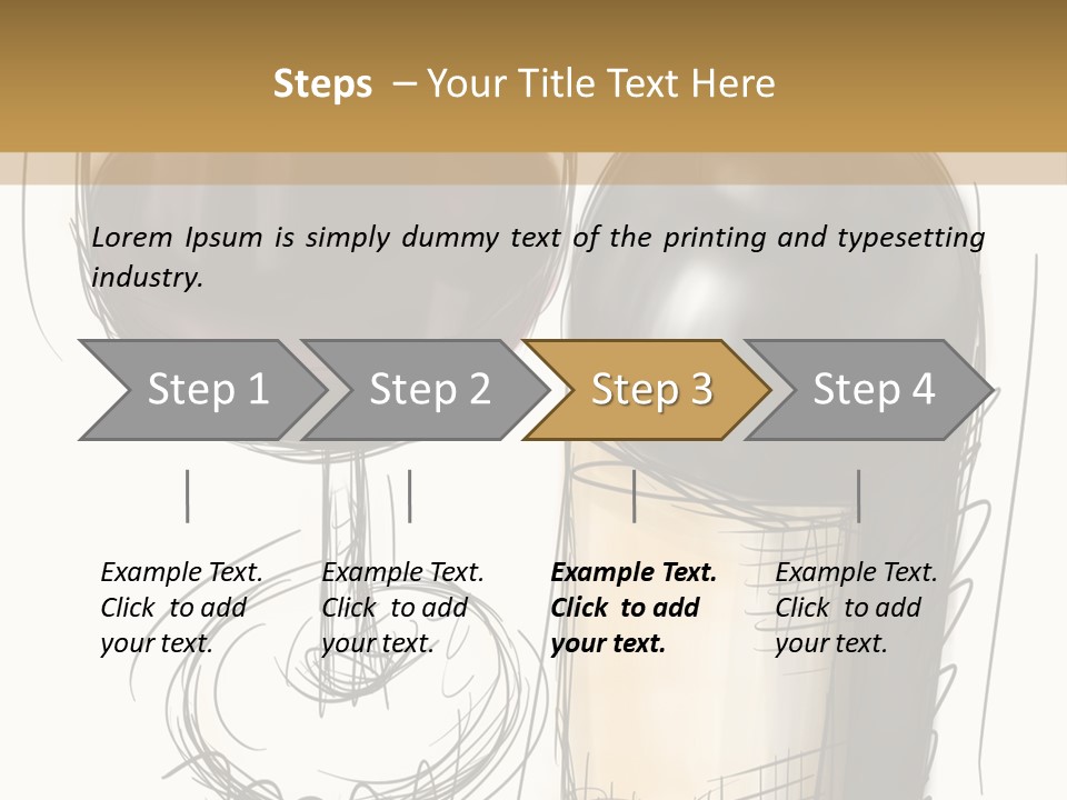 Wineglass Illustration Line Art PowerPoint Template