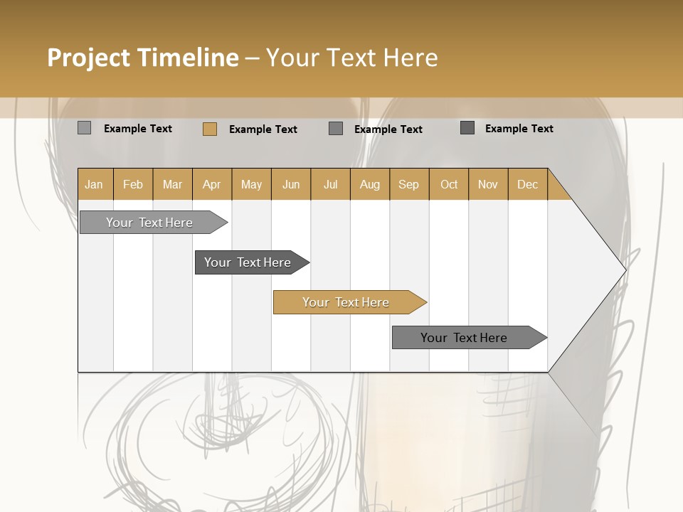 Wineglass Illustration Line Art PowerPoint Template