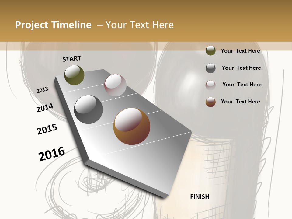 Wineglass Illustration Line Art PowerPoint Template